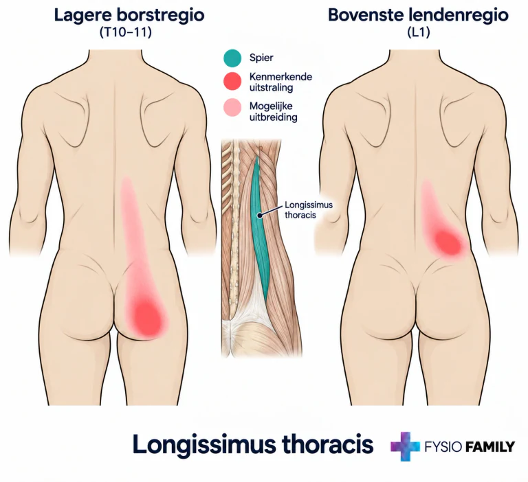 Figuur 48.3D. Verschillende lumbale en bilpatronen van longissimus thoracis.