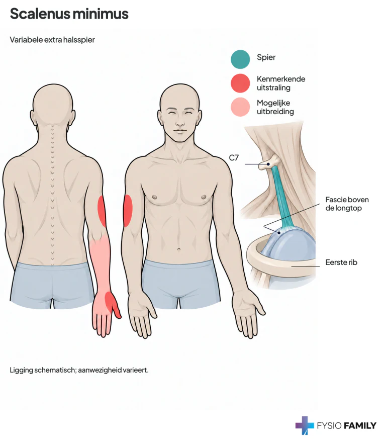 Figuur 20.3B — eigen patroon van de variabele scalenus minimus, met nadruk op arm en duim.